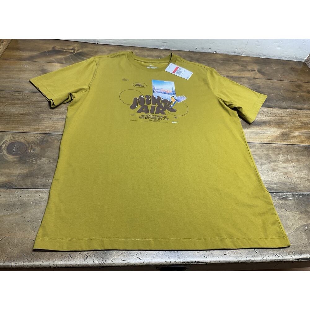 Nike Air Yellow Mustard Graphic Nike Tee Essential Shirt Size Large NWT